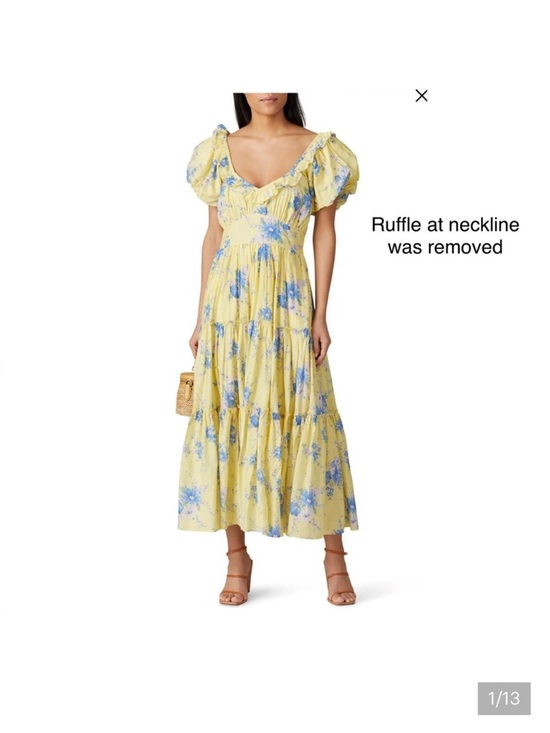 LoveShackFancy Dresses & Skirts - LoveShackFancy yellow blue floral tiered bohemian dress